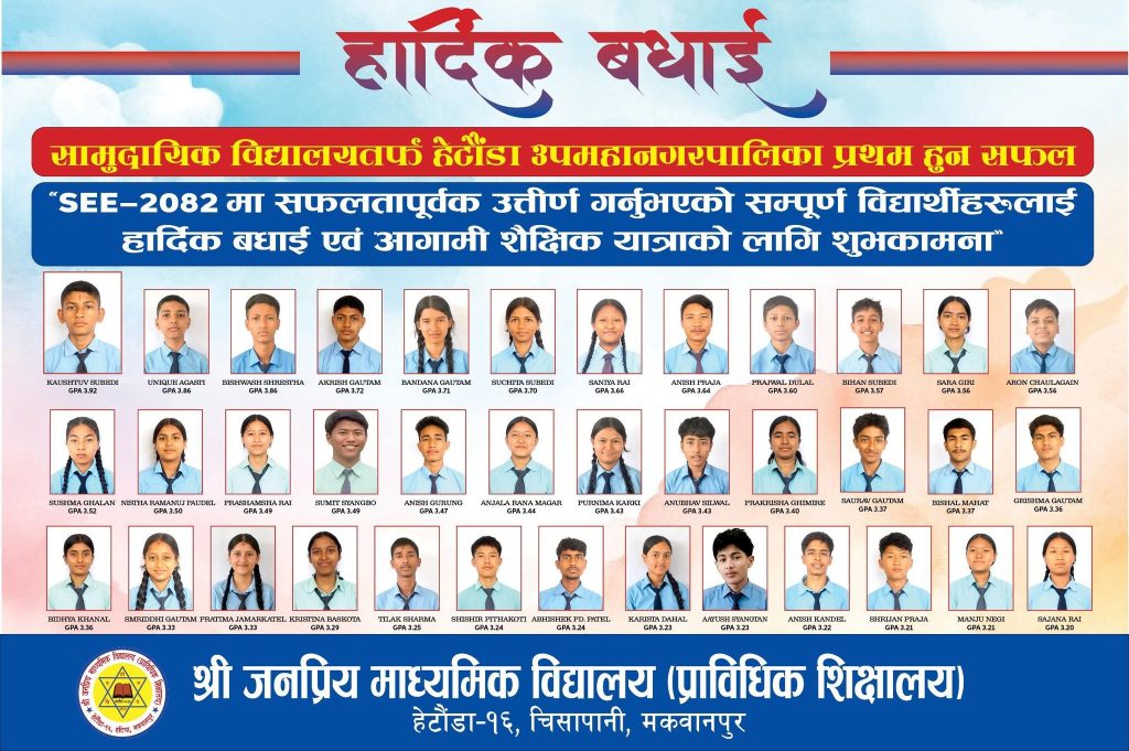 जनप्रिय माविले गर्यो नगर प्रथम हुँदै जिल्लाकै सर्वोत्कृष्ट दावी